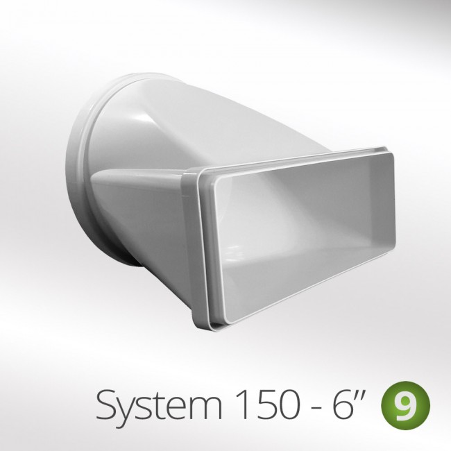 150mm Round To Flat Horizontal Ducting Connector